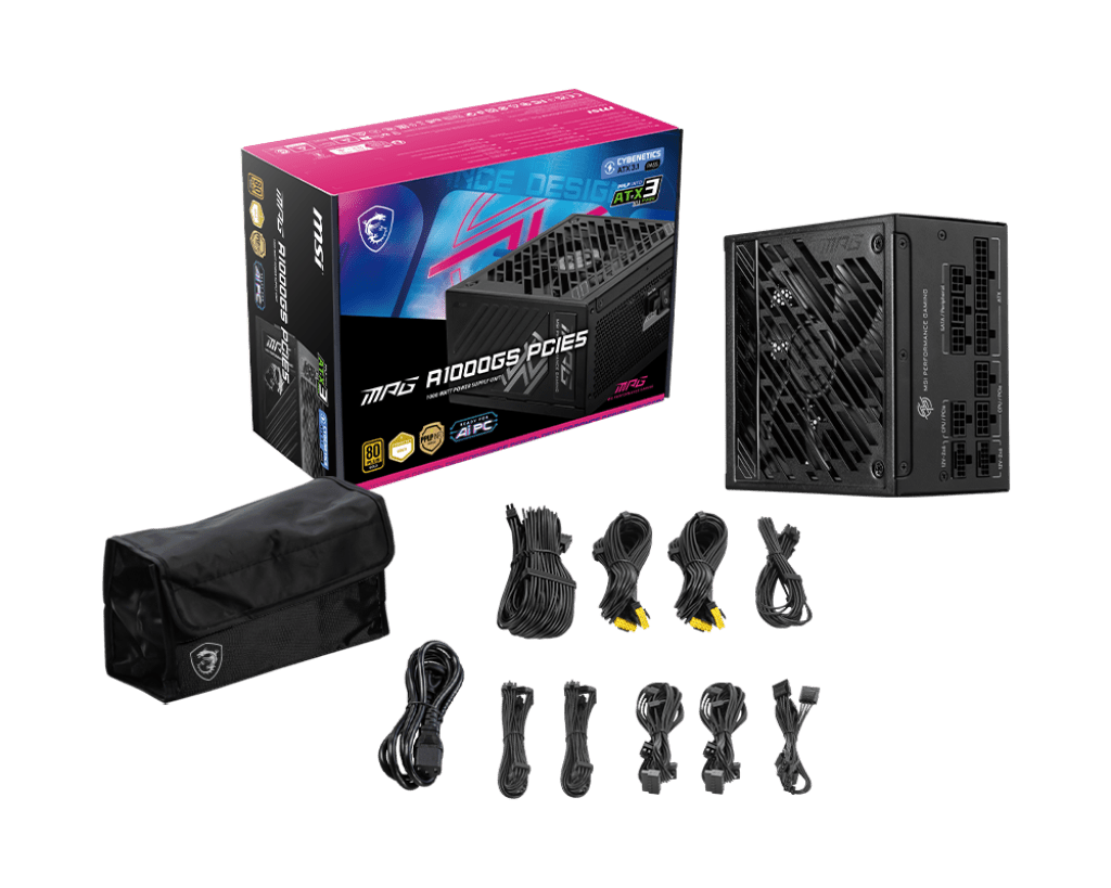 1000W MSI MPG A1000GS PCIE5 ATX 3.1 Gold Modular PSU