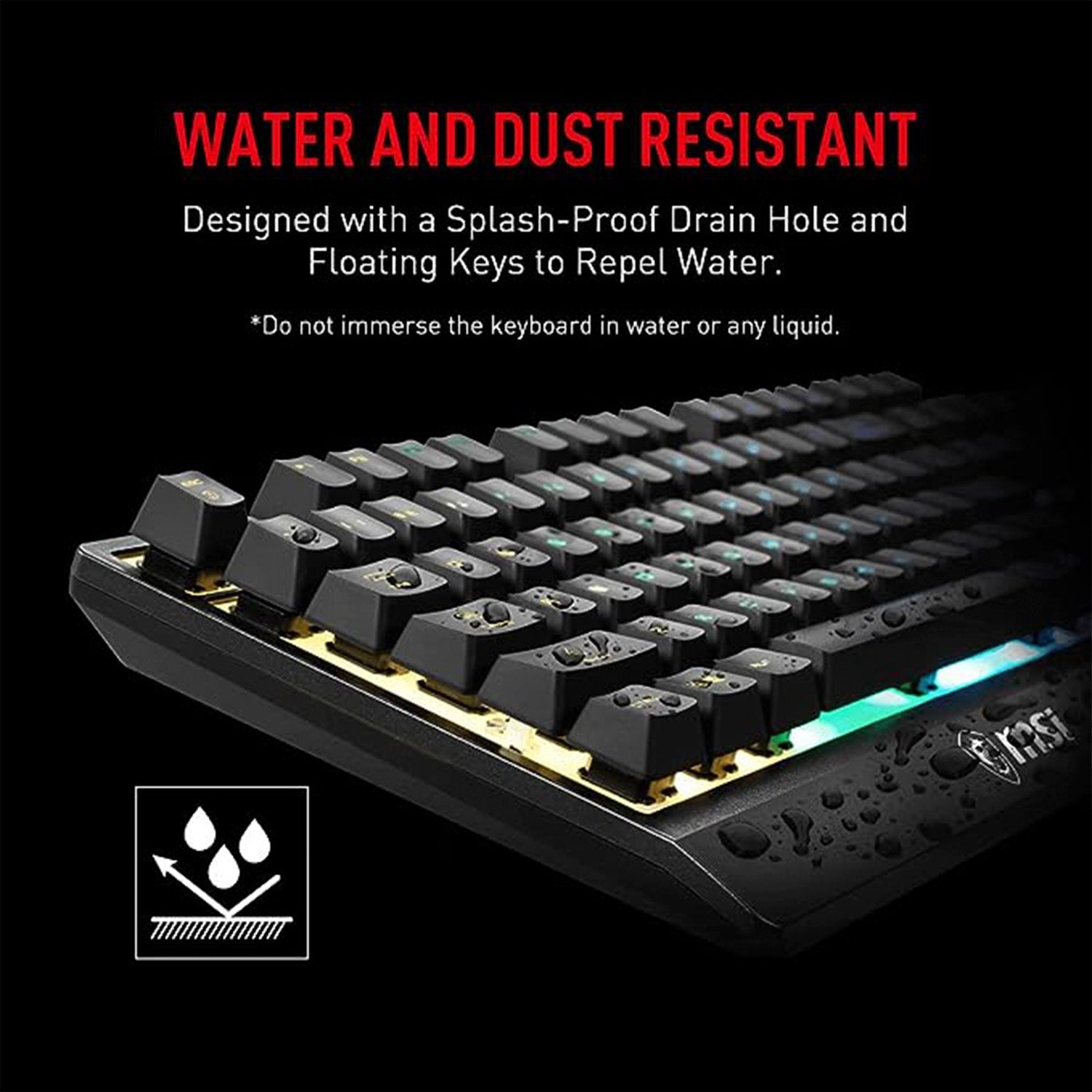 MSI VIGOR GK30 COMBO - Mechanical Gaming Keyboard RGB Backlit USB Wired Keyboard with Plunger Switches  20-key anti-ghosting 104 Keys. for Desktop PC  - Black