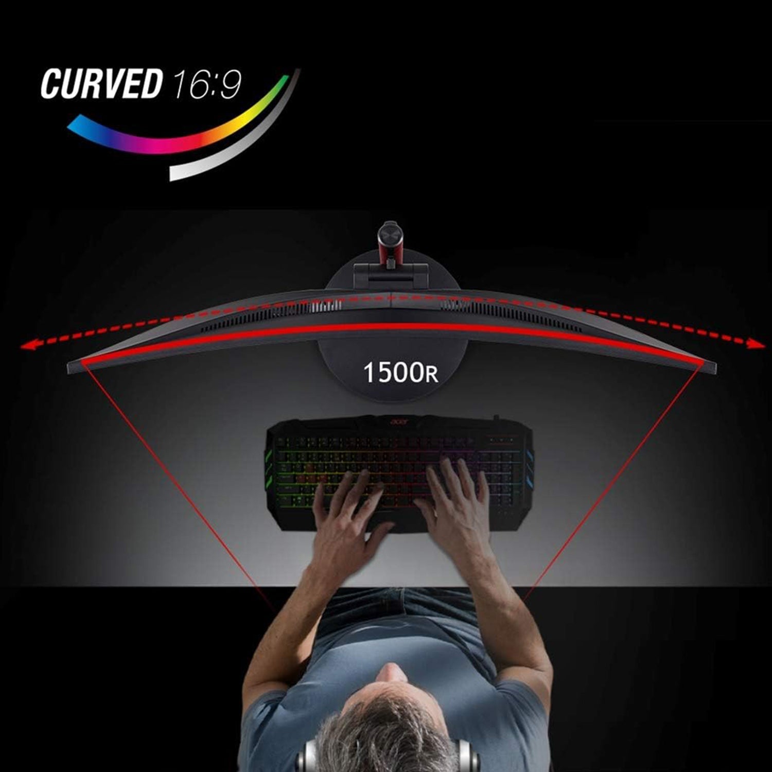 Acer XZ2 Nitro 1500R Curved Gaming Monitor (XZ322Q Pbmiiphx). 31.5 inch Full HD Widescreen. 120Hz Refresh Rate. LCD Display. VA Panel. AMD FreeSync Technology. Wall Mountable. HDMI. Display port - Refurbished