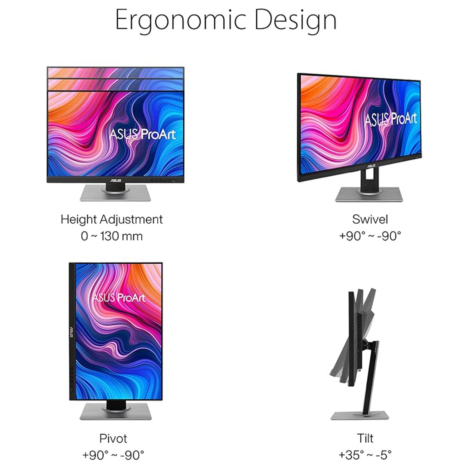 ASUS ProArt Display 24 Inch WUXGA (1920 x 1200) 75Hz Professional Monitor | 100% sRGB. Eye Care. Anti-glare | Tilt Pivot Swivel Height Adjustable Wall Mountable | DisplayPort HDMI VGA (PA248QV)