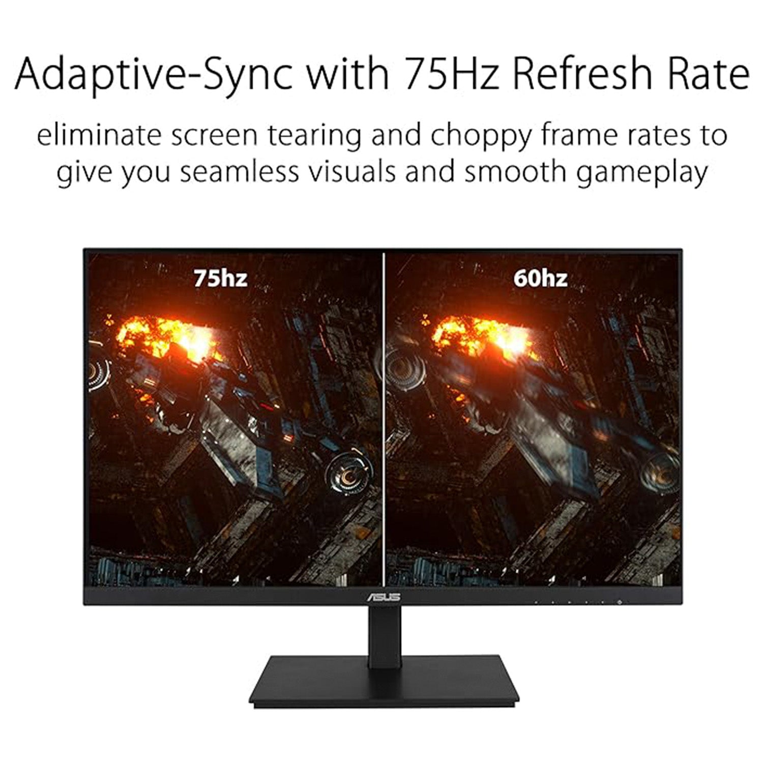 ASUS 24 Inch IPS Full HD(1920 x 1080) monitor 75Hz Refresh Rate Adaptive-Sync. Flicker Free. Speakers. VESA. HDMI. DisplayPort. VGA. Height Adjustable (VA24DQSB)