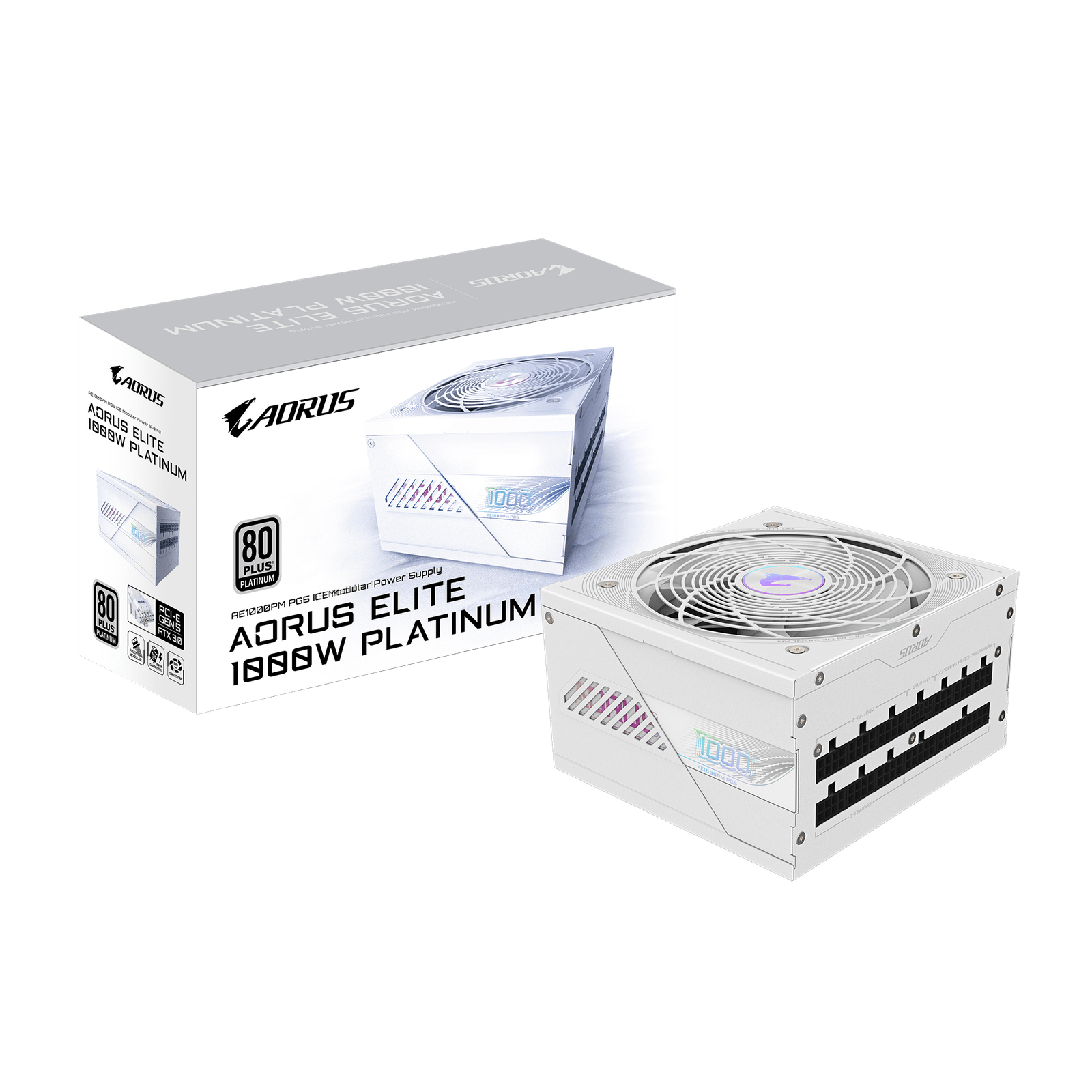 1000W Gigabyte Aorus Elite P1000 ICE ATX 3.0 Modular Platinum PSU