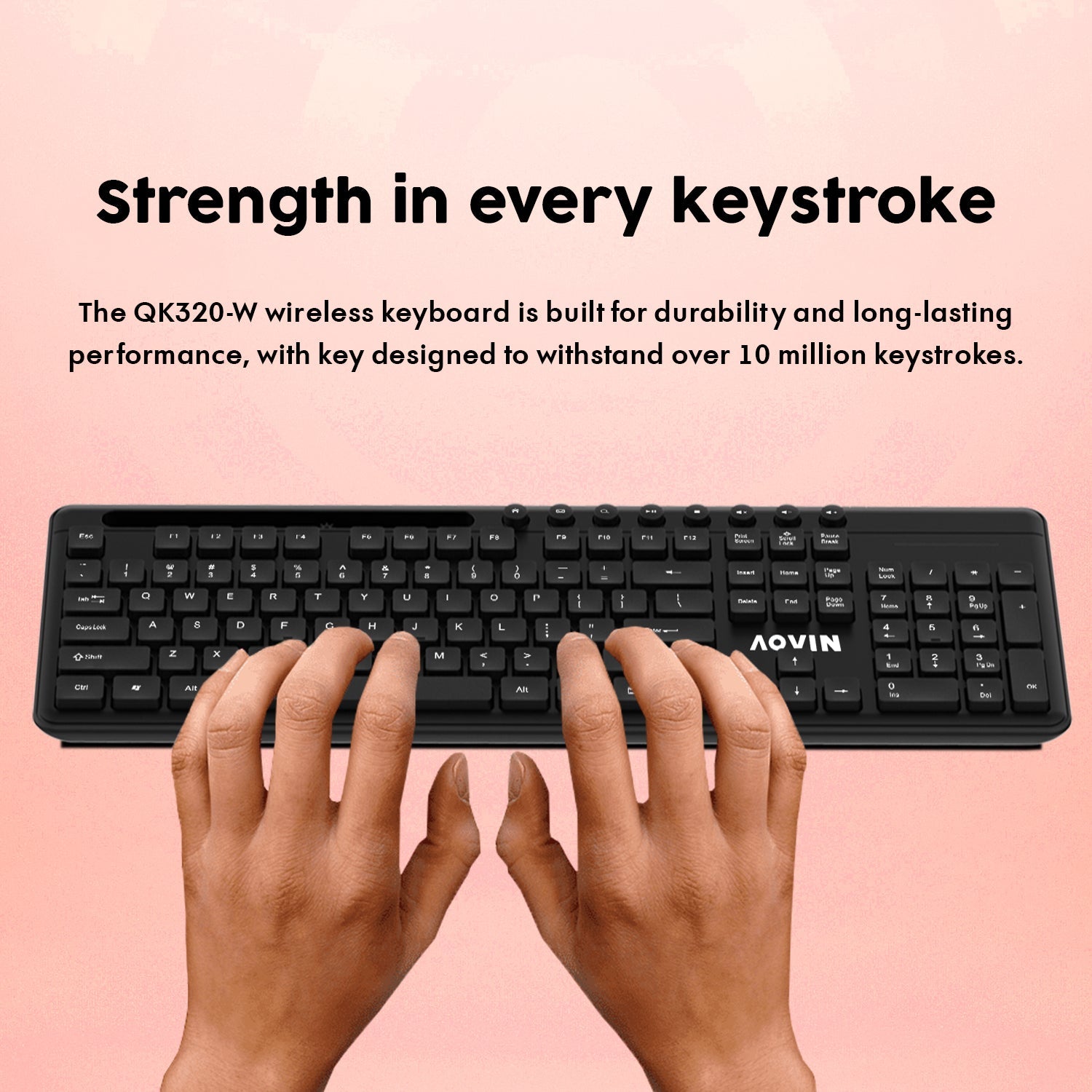 AQVIN Wireless Keyboard and Mouse Combo For Windows - Slim & Sleek Design. 2.4GHz Wireless Transmission With Plug & Play USB Interface. Compatiable With PC / Laptop