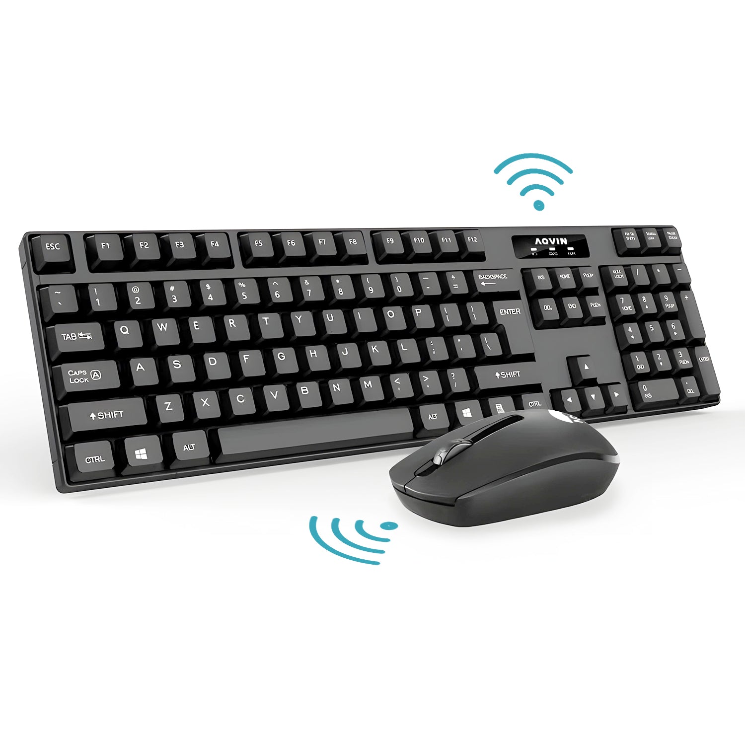 AQVIN QC220-W Wireless Keyboard and Mouse Combo for Windows - Ergonomic Design. 2.4GHz Wireless. USB 2.0 Interface. Compatible with PC & Laptop