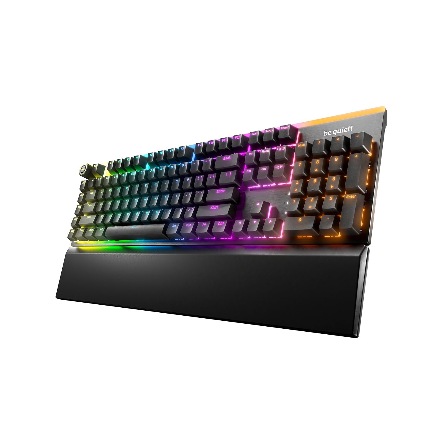 be quiet! Light Mount (Silent Tactile. US) Mechanical Keyboard - Hot-Swappable Lubricated Silent Switches | 3D Media Wheel |  Quality PBT Double-Shot Keycaps - BT004US