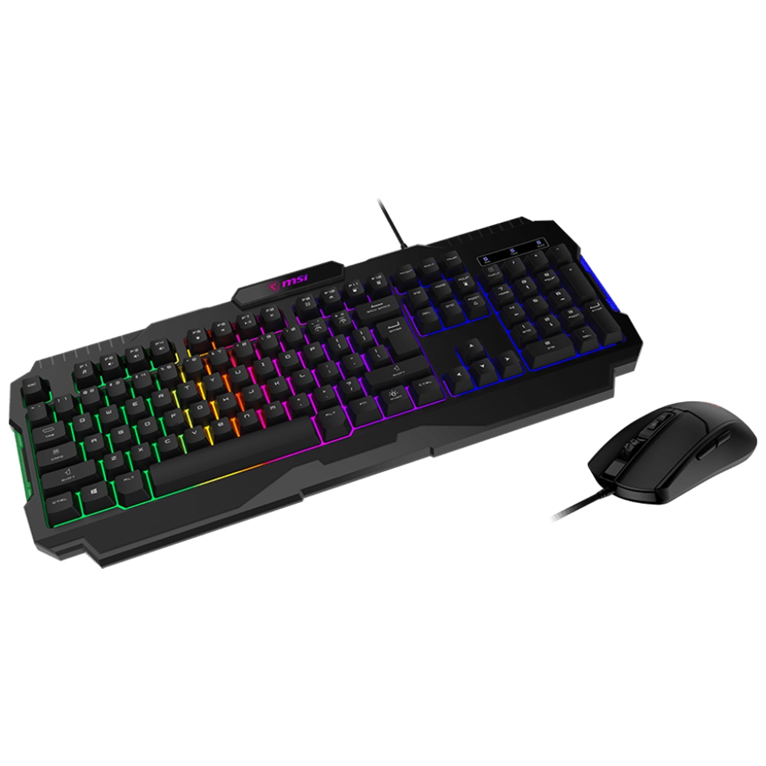 MSI FORGE GK 100 Combo - Gaming RBG Keyboard & Mouse Set. Backlight & Optical Mouse. 19-Keys Anti-Ghosting. 6400 DPI Optical Sensor. Interface - USB 2.0