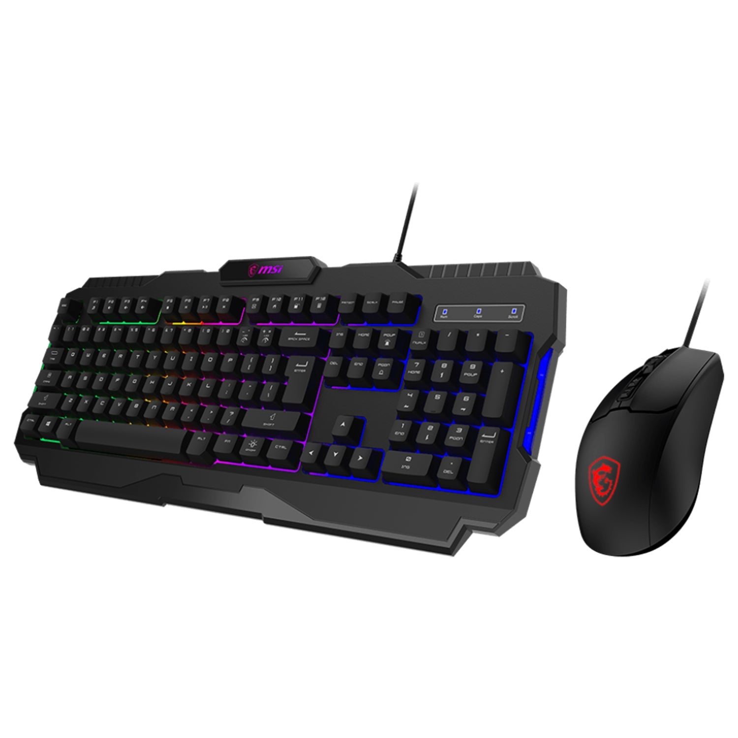 MSI FORGE GK 100 Combo - Gaming RBG Keyboard & Mouse Set. Backlight & Optical Mouse. 19-Keys Anti-Ghosting. 6400 DPI Optical Sensor. Interface - USB 2.0