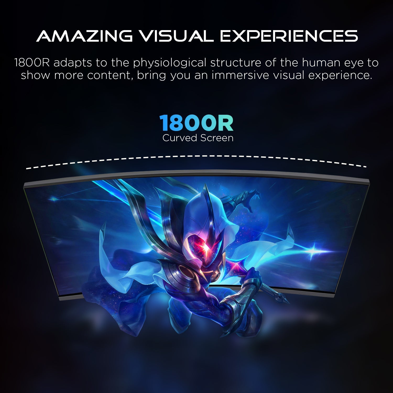 HAJAAN 27 Inch FHD Curved Gaming Monitor with RGB Backlight 165Hz Refresh Rate | VA Panel. Wall Mountable | HDMI. DP. USB (HM2724C)