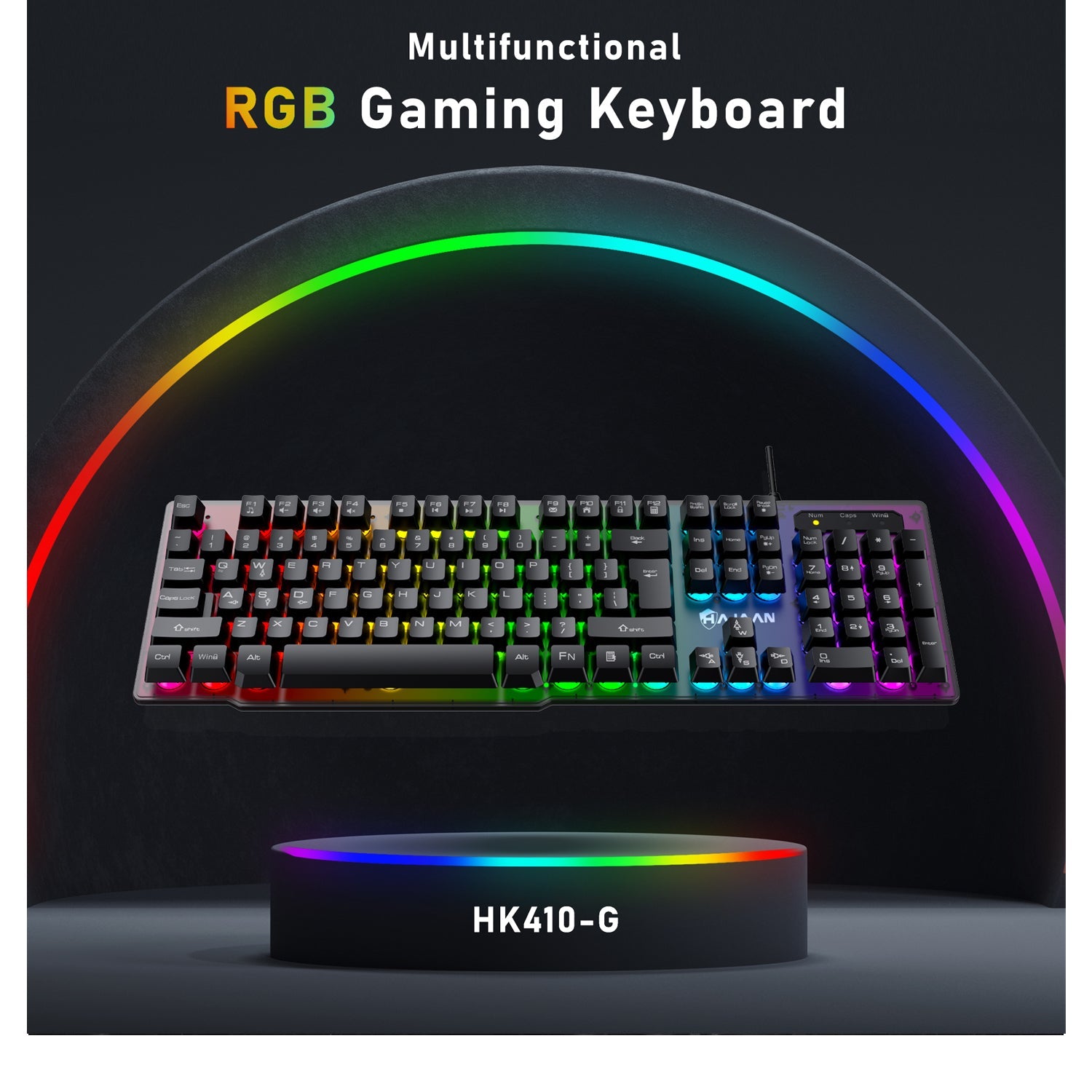 HAJAAN H410-G Wired RGB Gaming Keyboard and Mouse. Gaming Mouse Pad Combo with Multimedia and Anti-Ghosting Capability Keys- Gamer Bundle for Windows PC – (Black)
