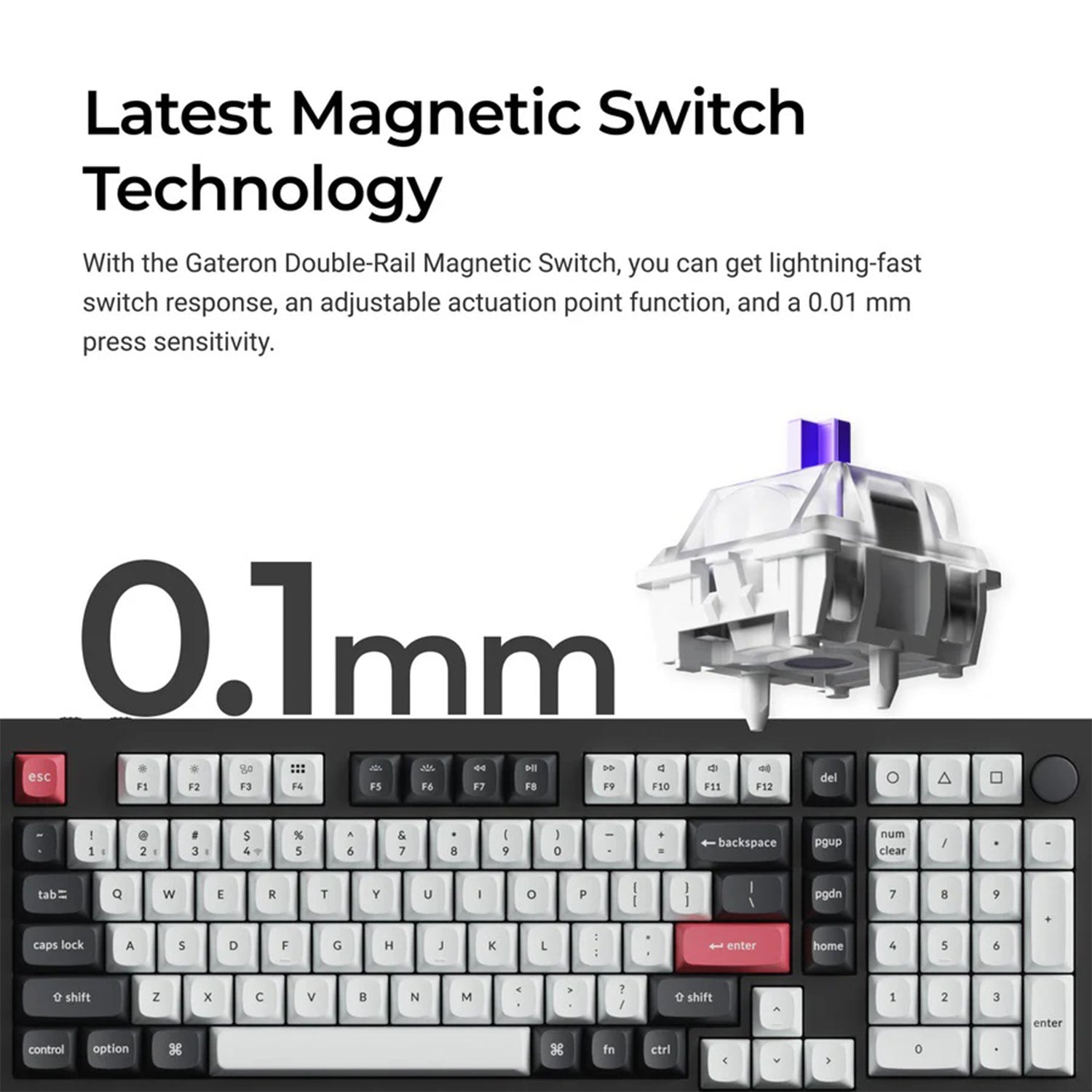 Keychron Q5 HE QMK  Wireless RGB Nebula Switch keyboard - Dynamic Rapid Trigger. Double-Gasket Mount Design With Hot-Swappable - (Q5H-M1)