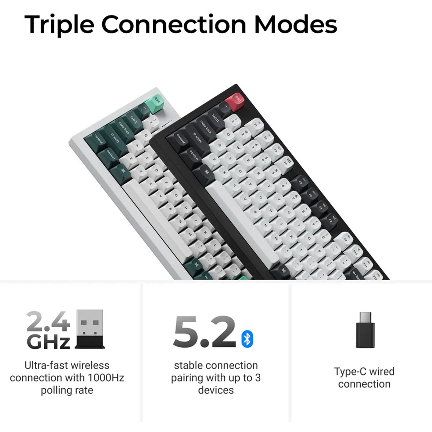 Keychron Q5 HE QMK  Wireless RGB Nebula Switch keyboard - Dynamic Rapid Trigger. Double-Gasket Mount Design With Hot-Swappable - (Q5H-M1)