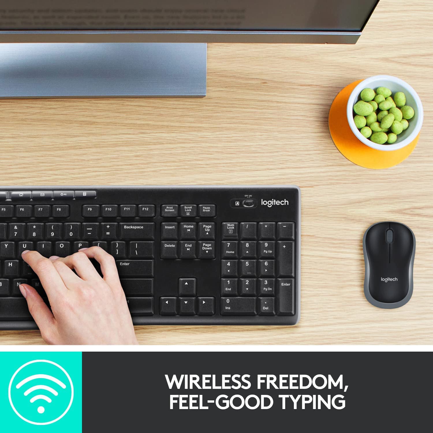 Logitech MK270 Wireless Keyboard and Mouse Combo for Windows and Chrome OS. 2.4 GHz Wireless. Optical Mouse - Compatible with PC & Laptop