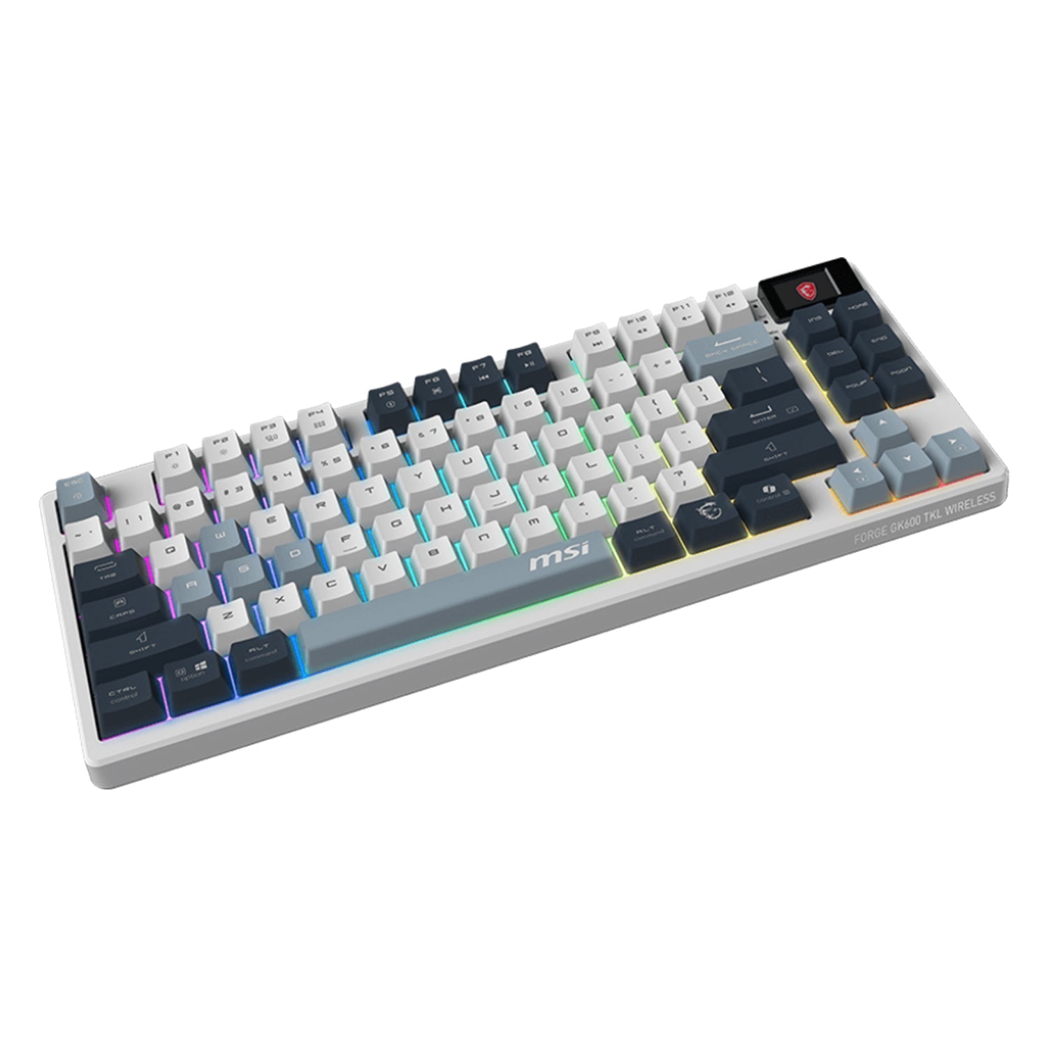 MSI FORGE GK600 TKL Wireless Sky Gaming Gear keyboard - Hot-Swappable Design with Mechanical Linear Switches (FORGEGK600B)