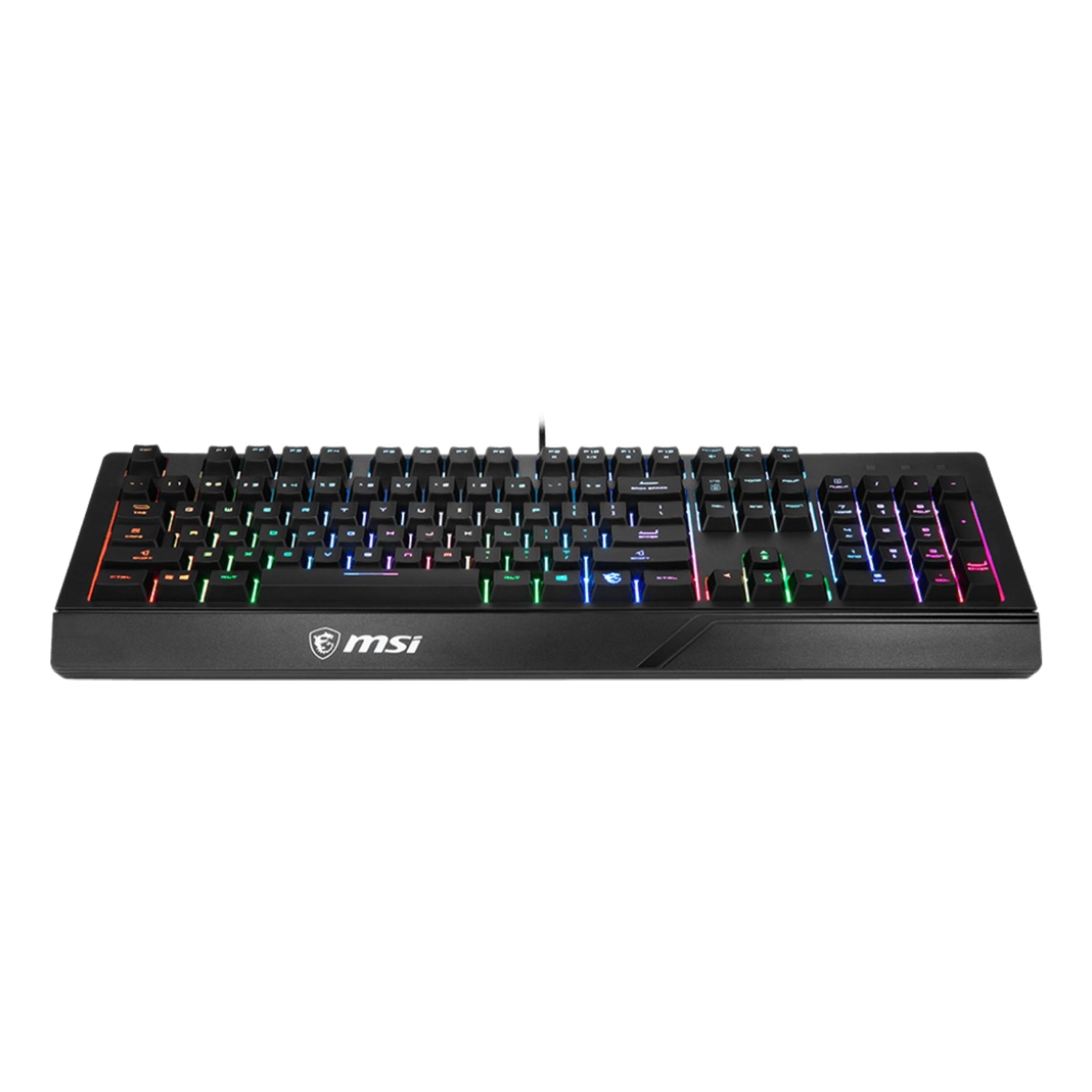 MSI VIGOR GK20 RGB Backlit Gaming Keyboard - Ergonomic Designed Keycaps. USB 2.0 Anti Ghosting With Hotkey Control. Water repellent - Black