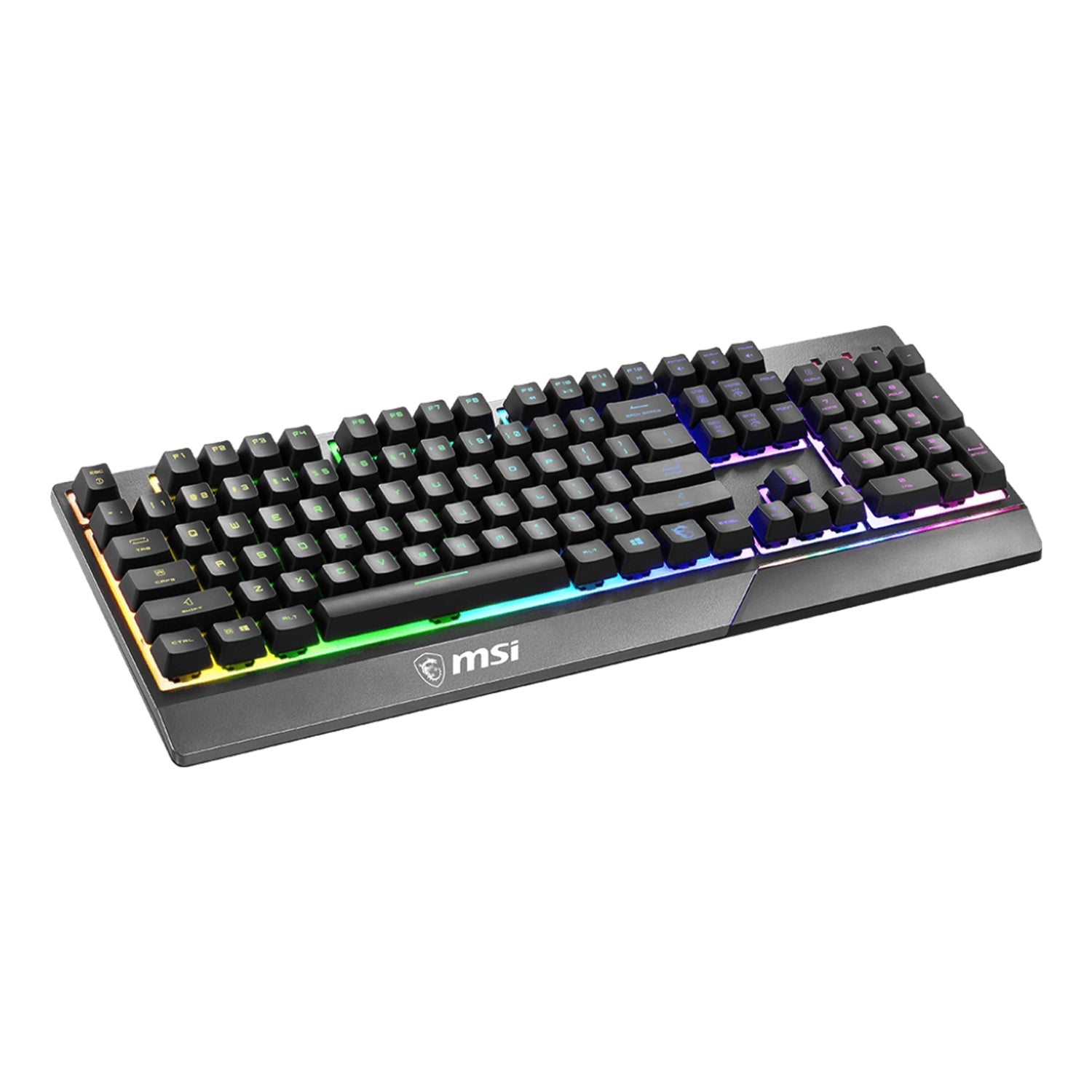 MSI VIGOR GK30 RGB Lighting Gaming Keyboard - USB 2.0 Wired Membrane 6 Zones With Plunger Switches. Water repellent & Splash-Proof . 20-key anti-ghosting - Black
